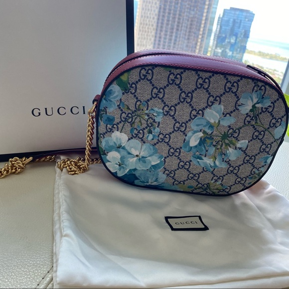 100% Authentic Gucci Blooms GG Supreme Mini Chain Crossbody Bag - Picture 14 of 15